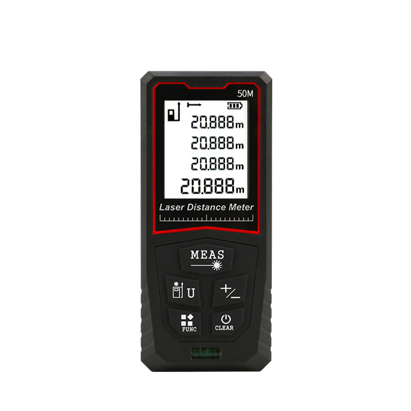 Handheld laser distance meter with lithium battery and dry battery options